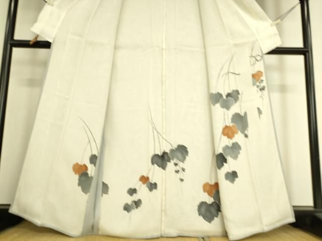 平和屋着物▽訪問着　無双　紗袷　紗×紗　蔦の葉文　正絹　逸品　DAAS0597az 平和屋着物▽訪問着 無双 紗袷 紗×紗 蔦の葉文 正絹 逸品 DAAS0597az