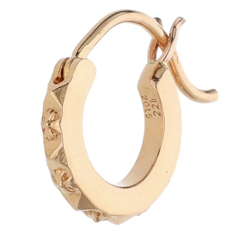 クロムハーツ 22K HOOP TFL SML ゴールドピアス メンズ
