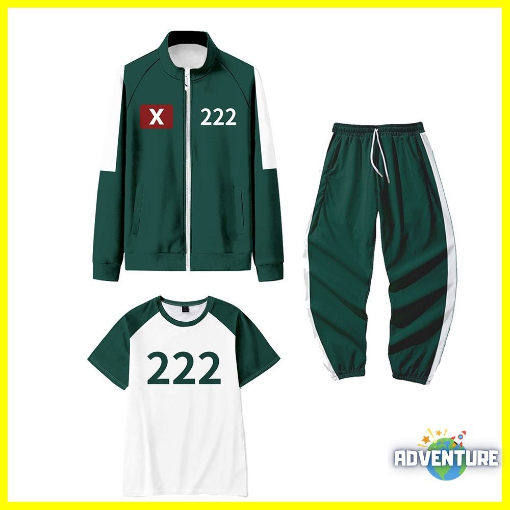 イカゲーム風 ジャージ 222 × ジュニ 妊婦 チョ ユリ 緑グリーン