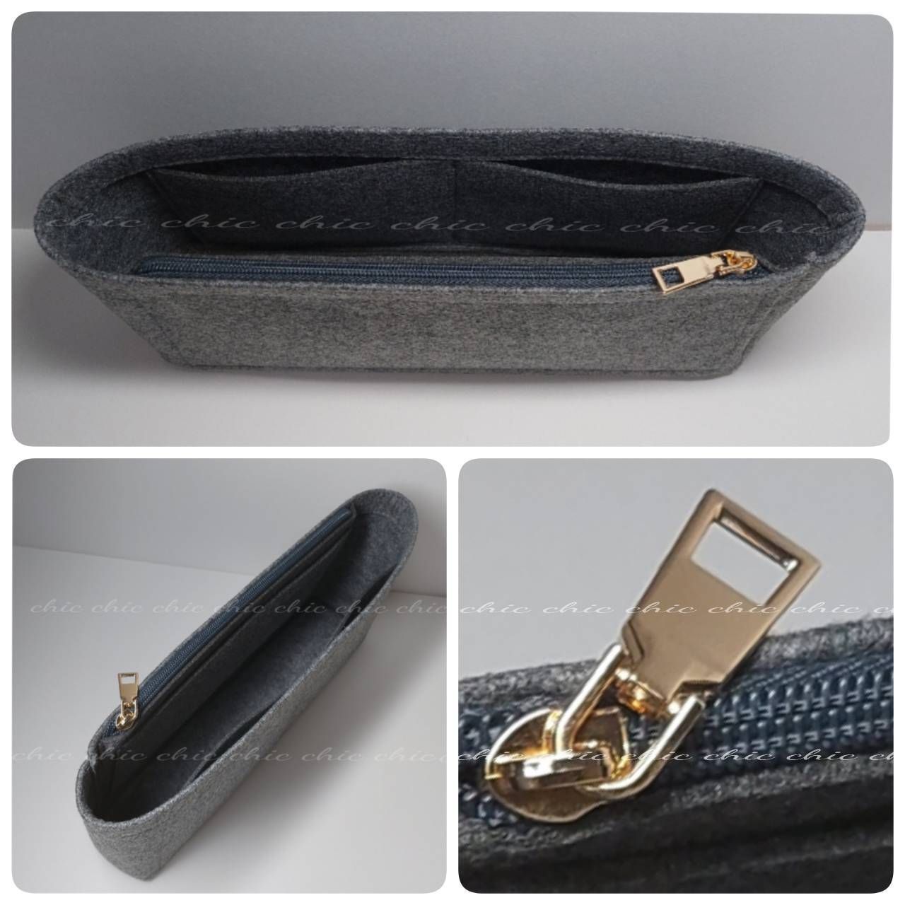 22バッグラージ用】バッグインバッグ 新商品 グレー 灰色☆内縫い G