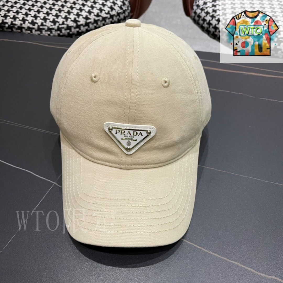 PRADA キャップ ブラック ドリル ベースボールキャップ | PRADA