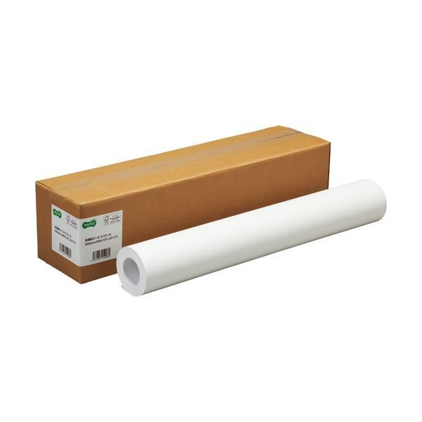 (まとめ) TANOSEE 普通紙ロール（コアレスタイプ） A1ロール 594mm×60m 1本  