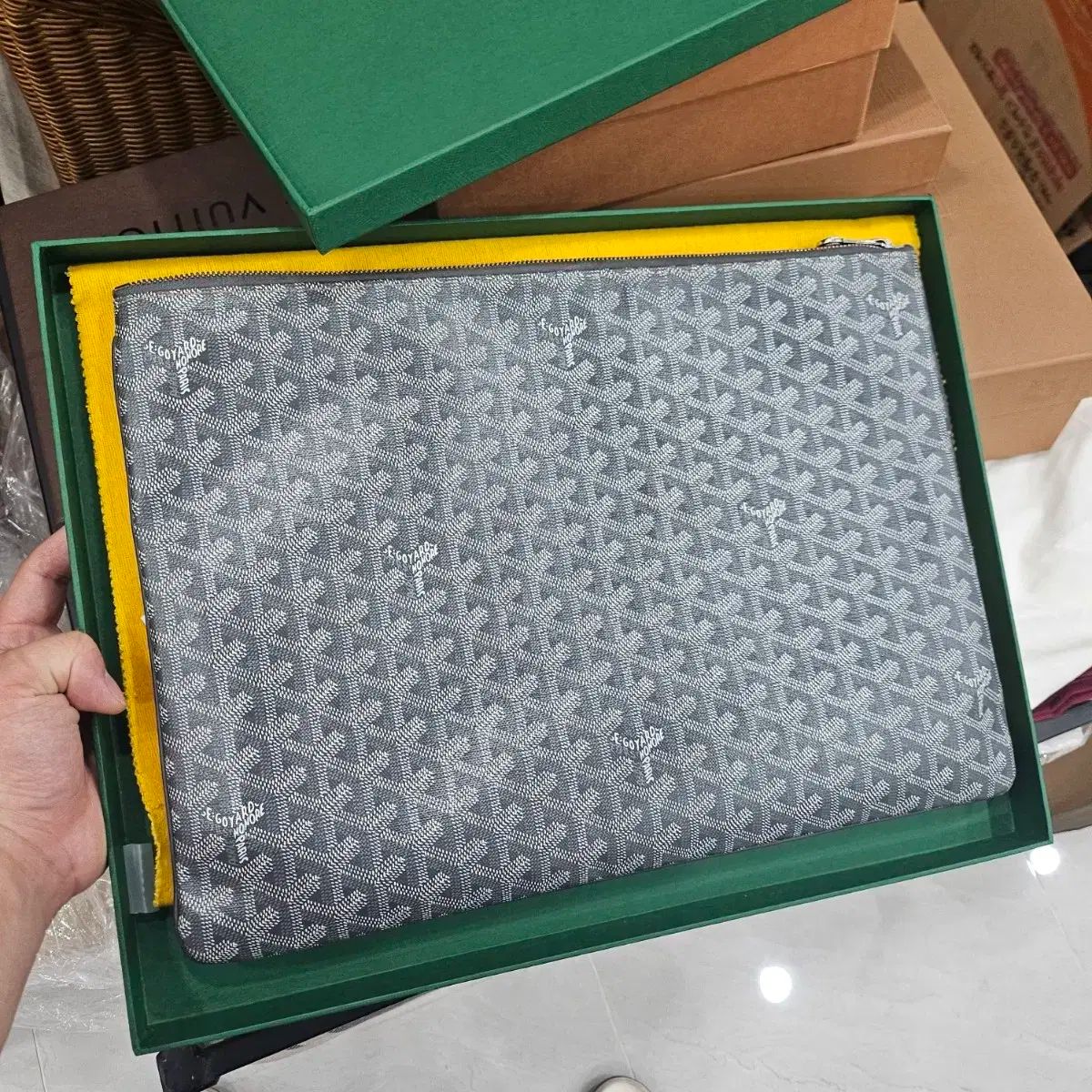 Goyard ゴヤール セナ クラッチ グレー gm