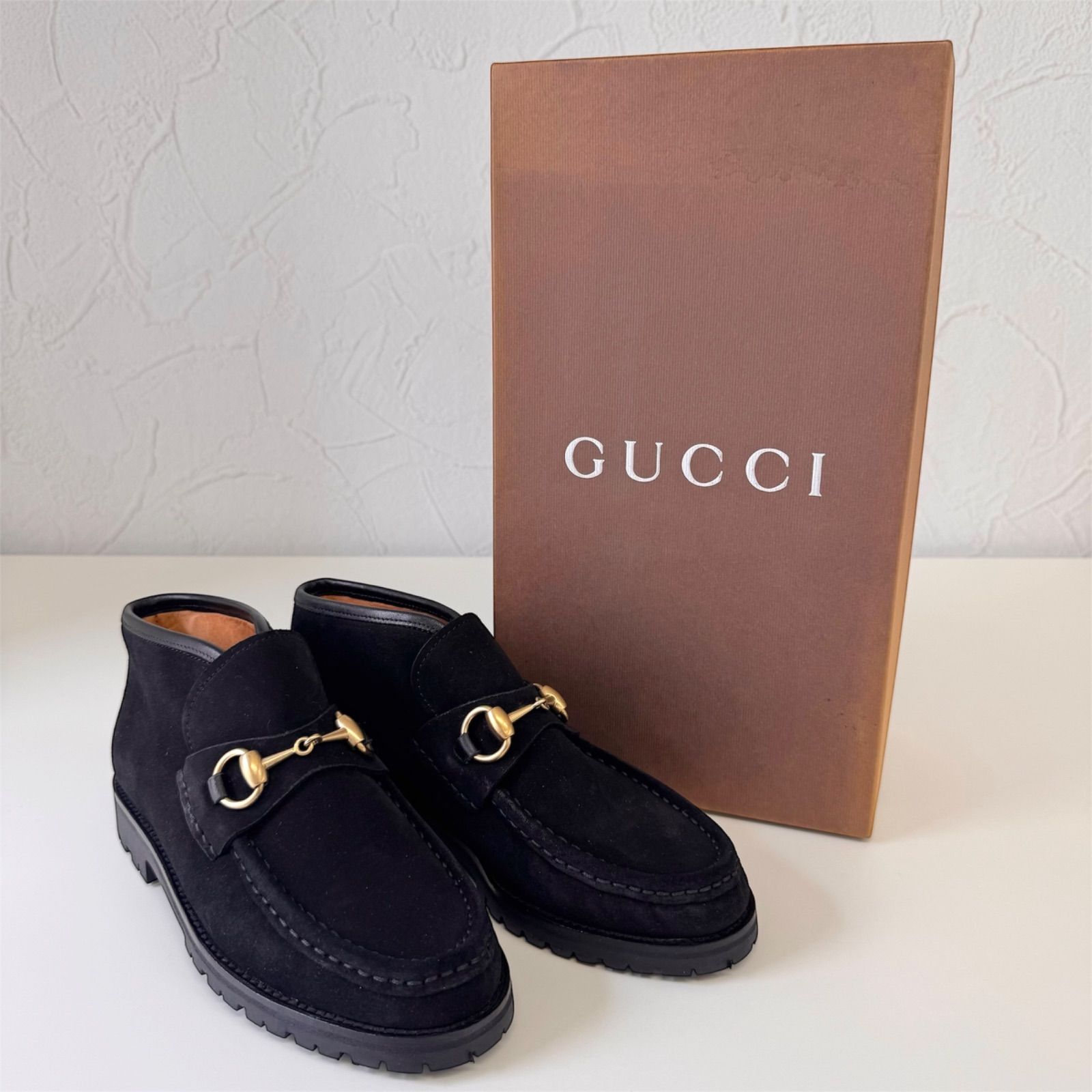GUCCI スウェード　ホースビットブーツ　ダークブラウン ホースビット ウィメンズ アンクルブーツ ・ブラウン スエード | GUCCI公式