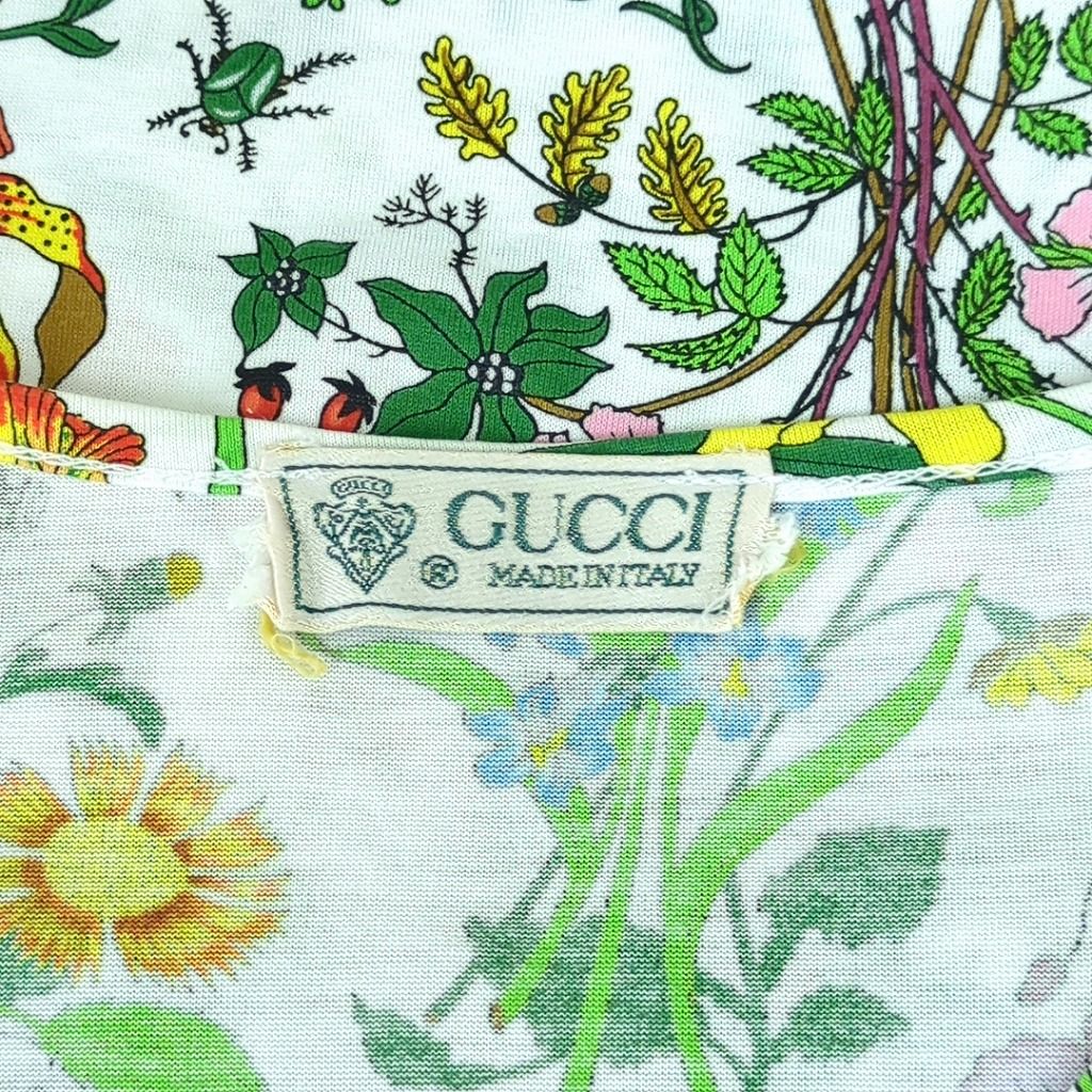 GUCCI フローラ 半袖 シャツ 100%コットン ヴィンテージ イタリア製 GUCCI フローラ 半袖 シャツ 100%コットン ヴィンテージ