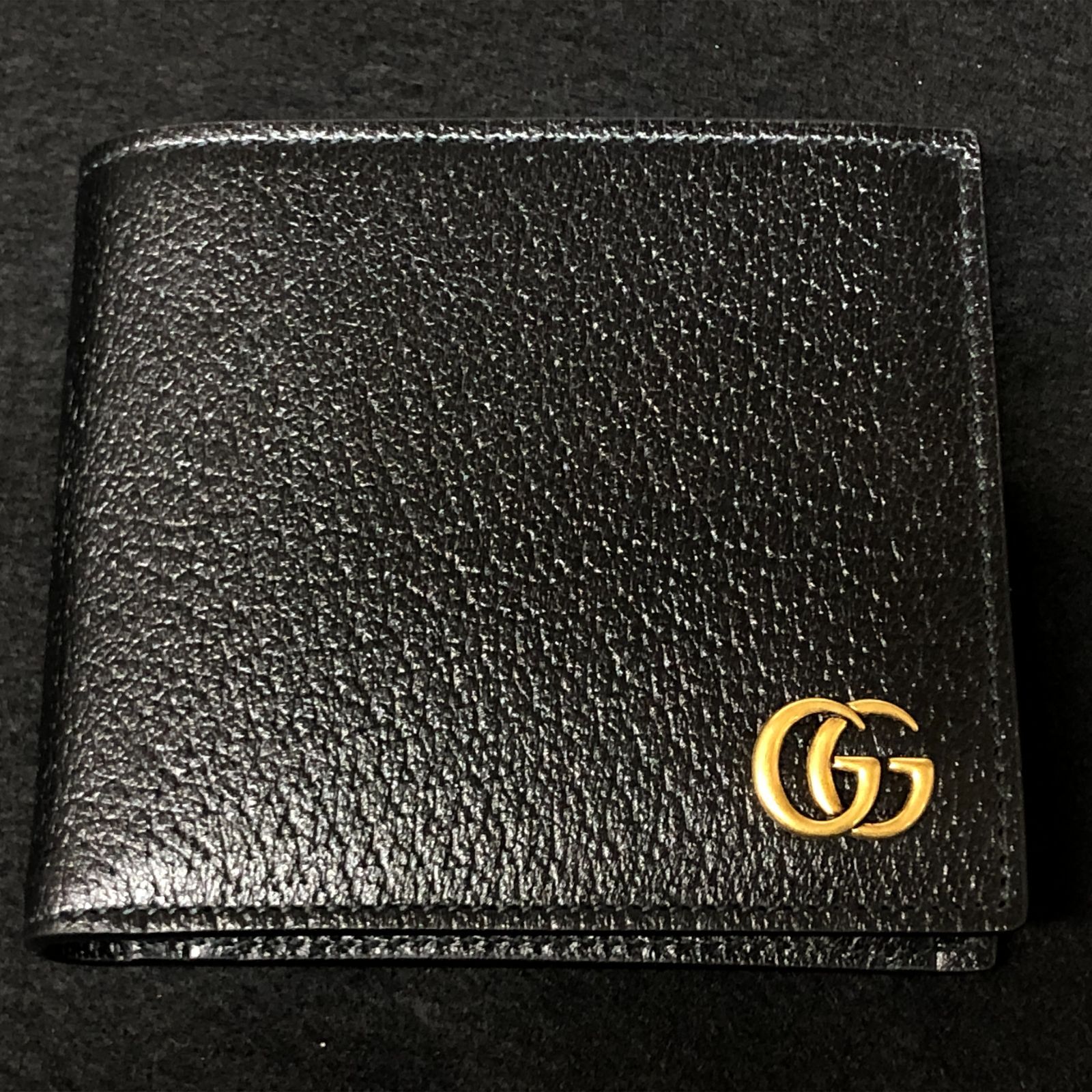GUCCI マーモント 二つ折りレザー財布 GUCCI グッチ 財布 GGマーモント 二つ折り財布 ブランド メンズ