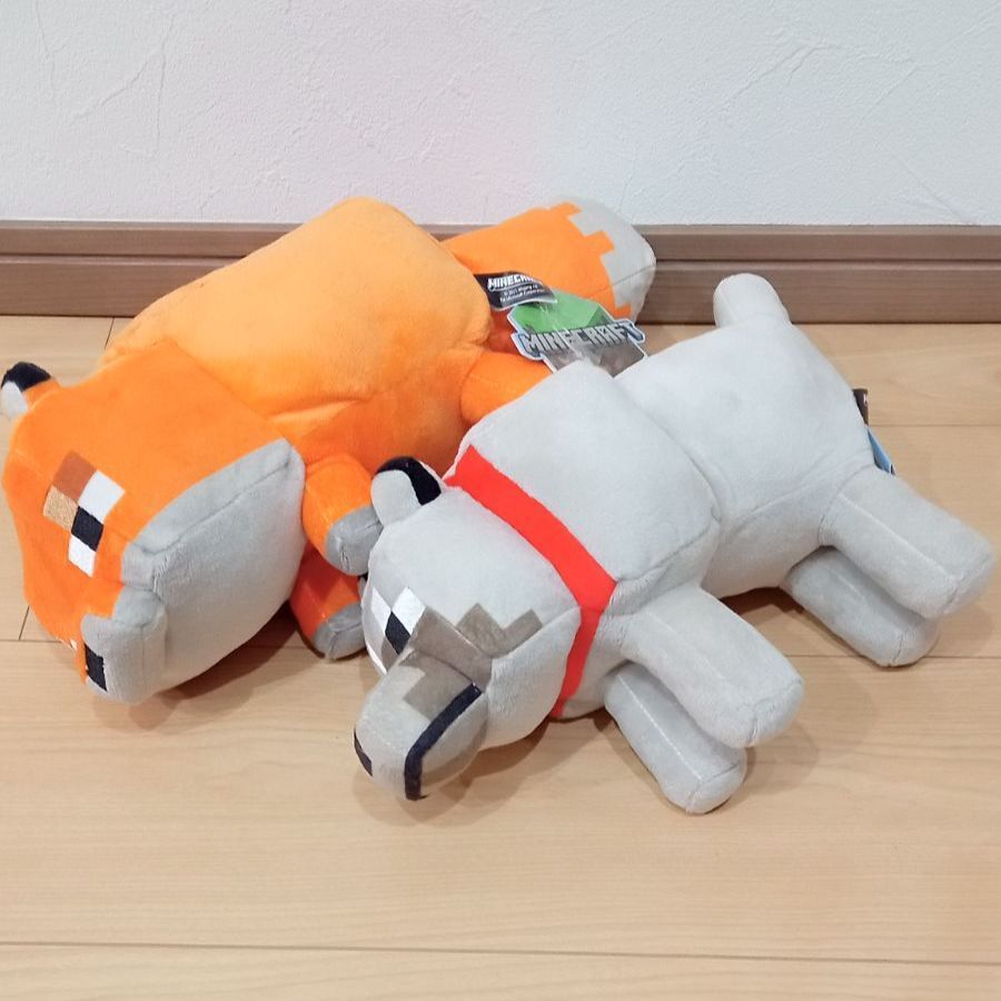 マインクラフト BIGぬいぐるみ キツネ オオカミ セット - メルカリ