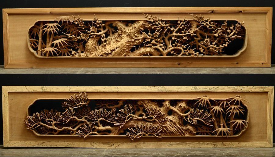 彫刻欄間 松竹梅