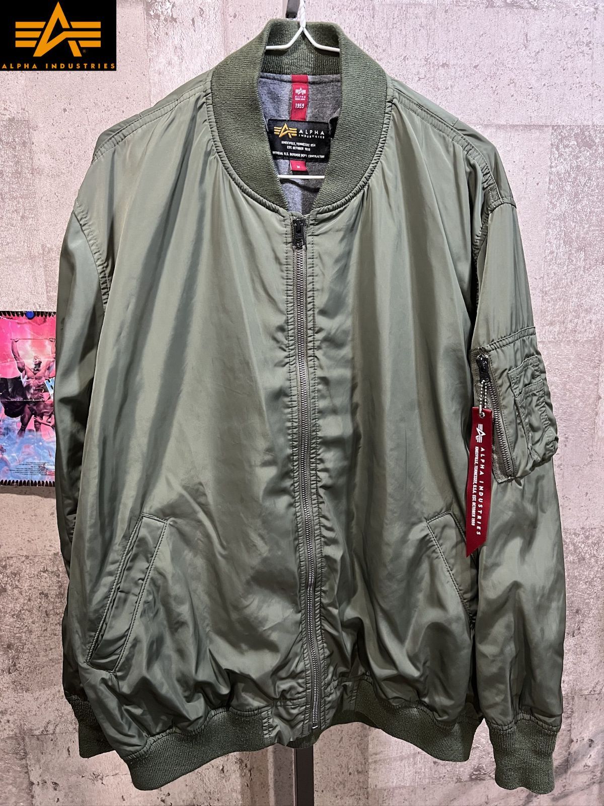 ALPHA Industries 薄手 MA-1 中綿無し ルーズ M セージグリーン アルファインダストリーズ TA7073-019 - メルカリ