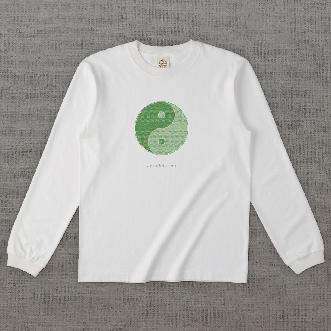 和柄長袖Tシャツ　小紋 よろけ縞 -彩・円-［長袖］