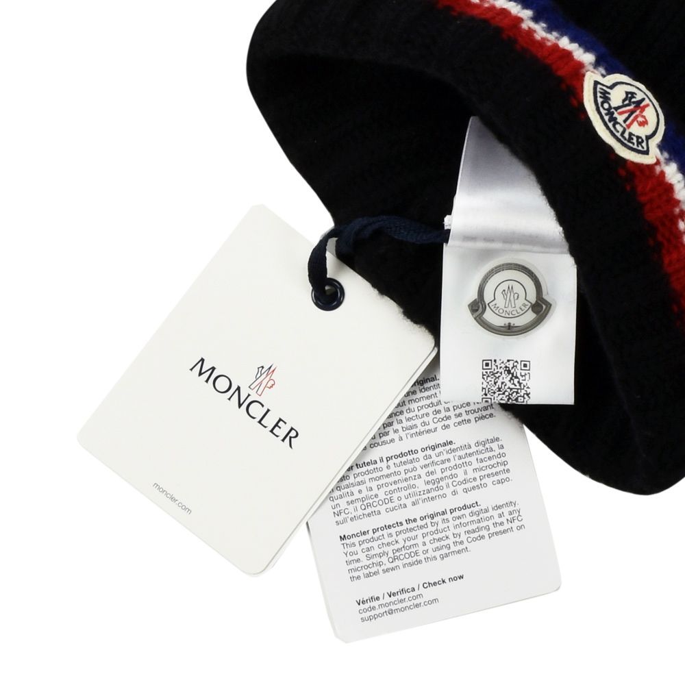 59 MONCLER 男女兼用 ブラック ニットキャップ ニット帽 - メルカリ