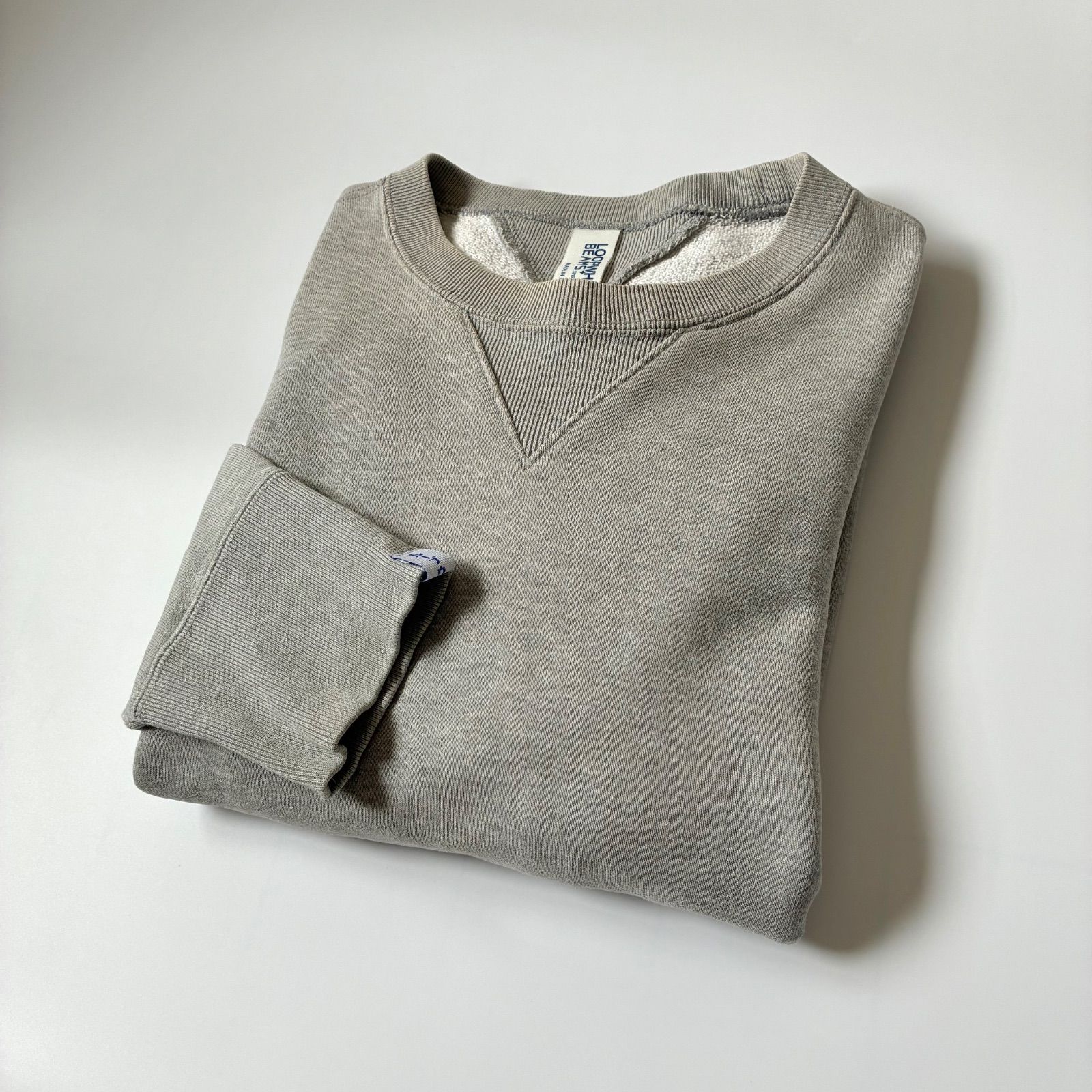 LOOPWHEELER / BEAMS PLUS別注 両Vガゼット 吊り裏毛 クルーネック