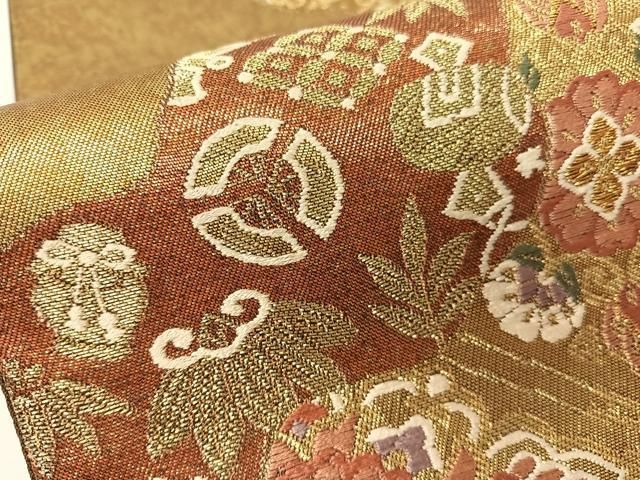 正絹✿ 佐賀錦 鳳凰 花文 金銀糸 引箔 袋帯