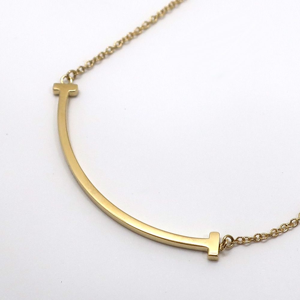 中古】ティファニー Tスマイル スモール ネックレス 750(WG) 2.9g 楽天  