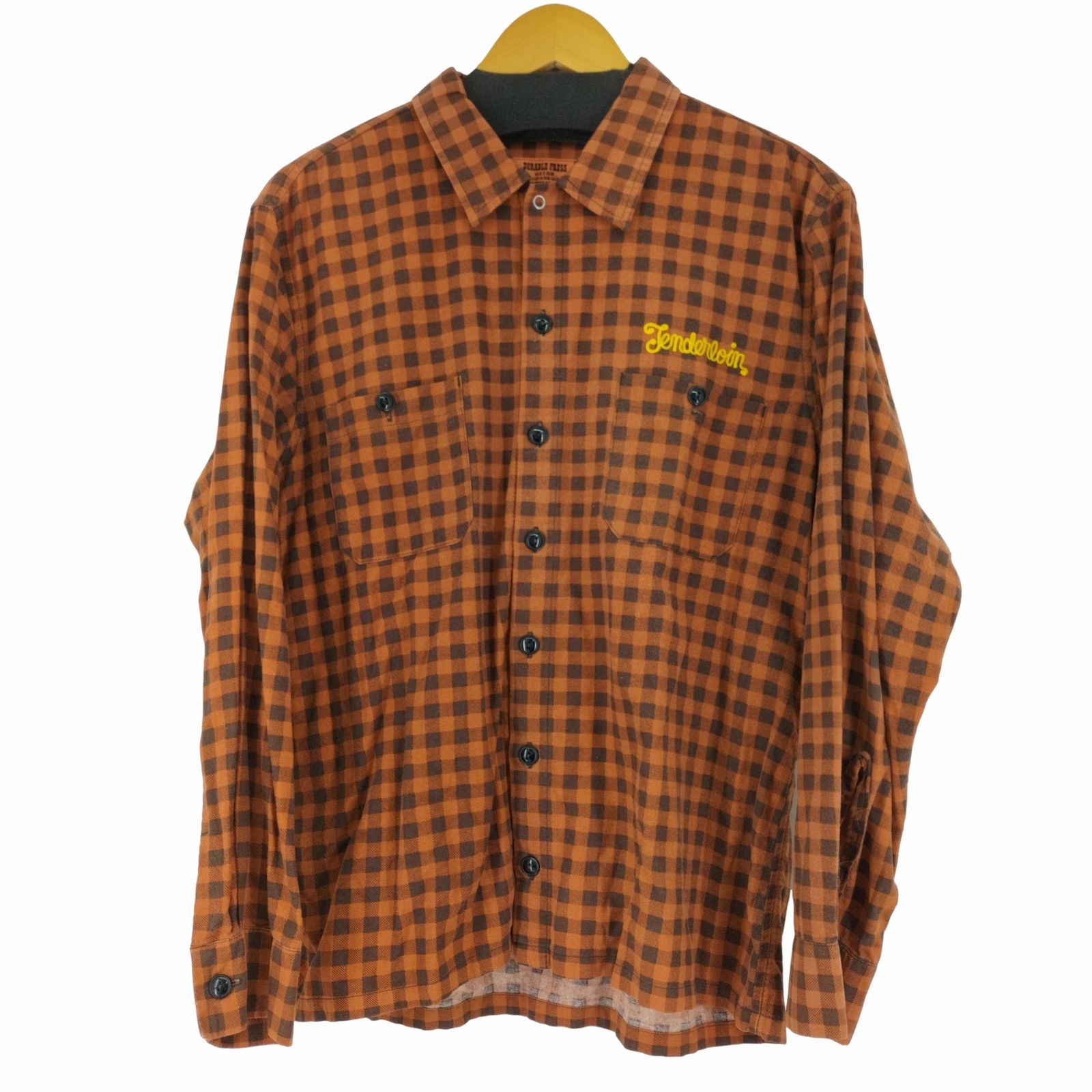 【美品】TENDERLOIN　ネルシャツ　XL　オレンジ　茶　チェック 美品】TENDERLOIN ネルシャツ XL オレンジ 茶 チェック