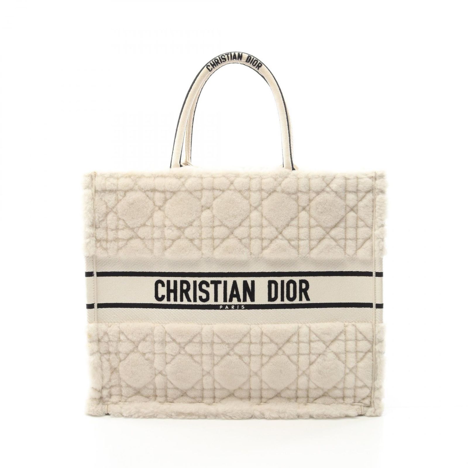 ディオール Dior トートバッグ BOOK TOTE ブックトート ラージ ホワイト キャンバス カナージュ ブックトート ラージ レディース Used A