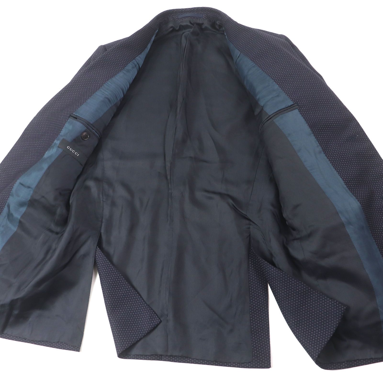 極美品▽GUCCI グッチ 310824 ウール モヘア 総柄 ロゴ入りボタン