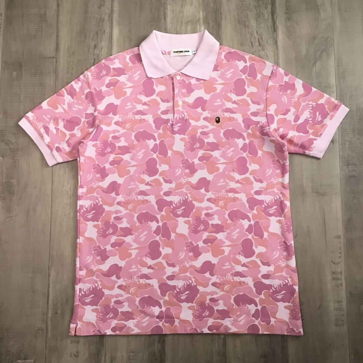 ☆激レア☆ Fire camo ポロシャツ Lサイズ a bathing ape BAPE FLAME 