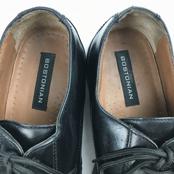 美品INDIA製 BOSTONIAN ボストニアン 革靴 ストレートチップ レザーシューズ 黒 11.5W 約29.5cm 1点物◇インド製Bostonian茶革靴レザーシューズ古着メンズ26.5