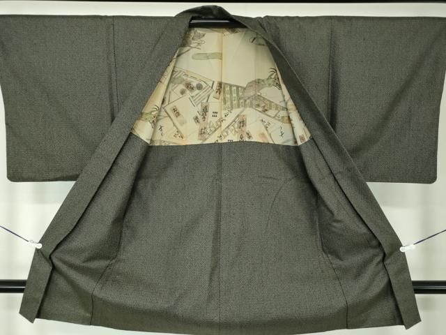 平和屋着物●男性　紬　アンサンブル　長羽織　120亀甲　総詰め　正絹　逸品　DAAS3939ps 平和屋着物○男性 紬 アンサンブル 長羽織 120亀甲 総詰め 正絹 逸品