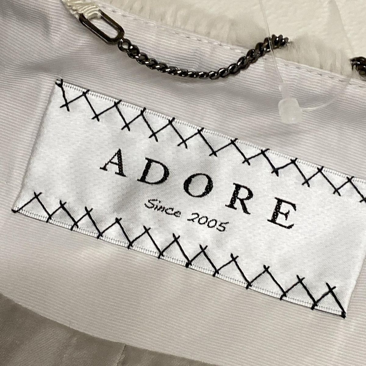 ADORE アドーア コート サイズ38 M レディース - アイボリー×グレー 長袖 ラビット ラパン フォックス 冬 GULLKHAN_COM