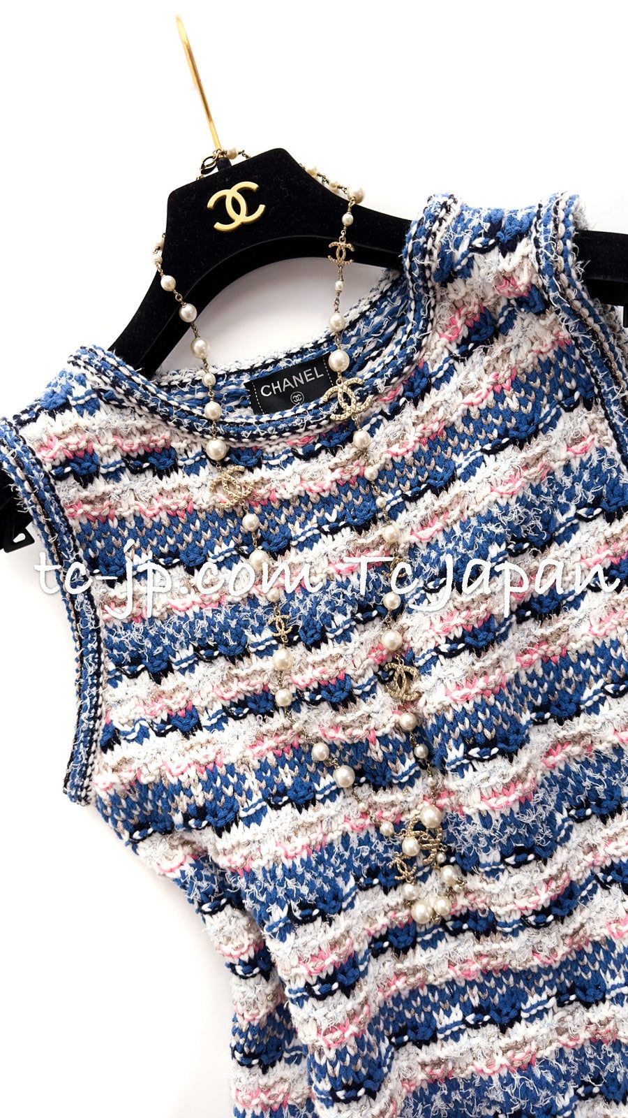 シャネル ワンピース CHANEL 53万 極上の着心地 ノースリーブ 美人見え  