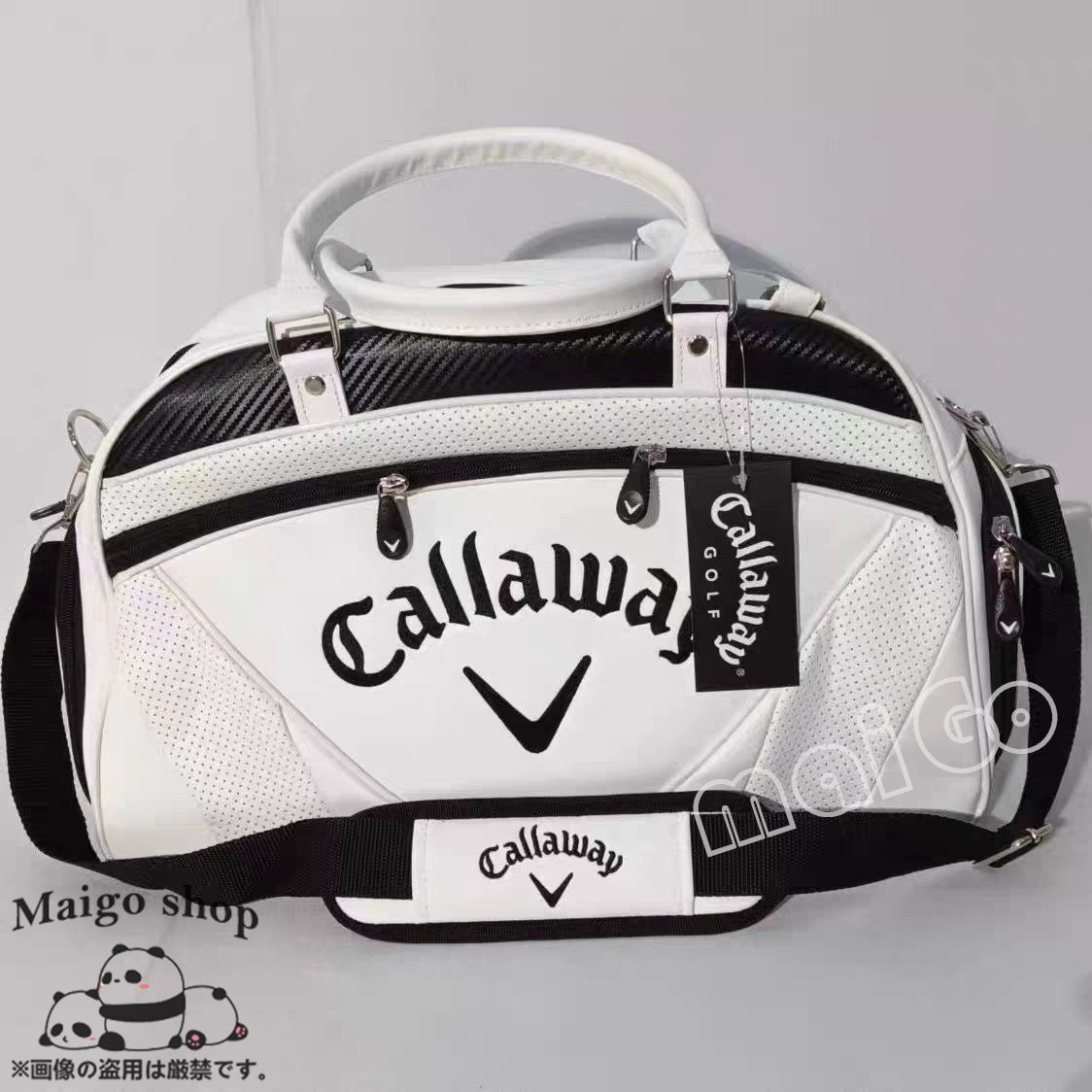 【人気商品】Callaway キャロウェイ ゴルフ服バッグ 靴バッグ ゴルフシューズ 収納ポケット付き 二層 男女兼用 防水PU ボストンバッグ