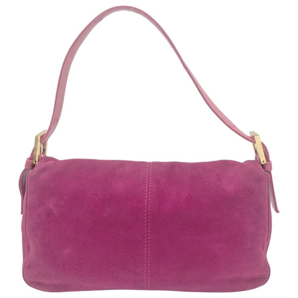 フェンディ　ハンドバッグ　マンマバケット　スエード　FF金具　ゴールド　ピンク FENDI FENDI フェンディ ズッキーノ マンマバケット ピンク系 ゴールド