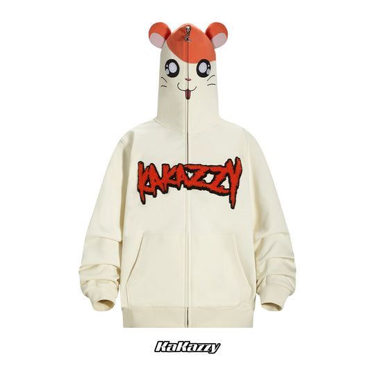 KaKazzy】ハム太郎 とっとこハム太郎 フルジップ パーカー 男女