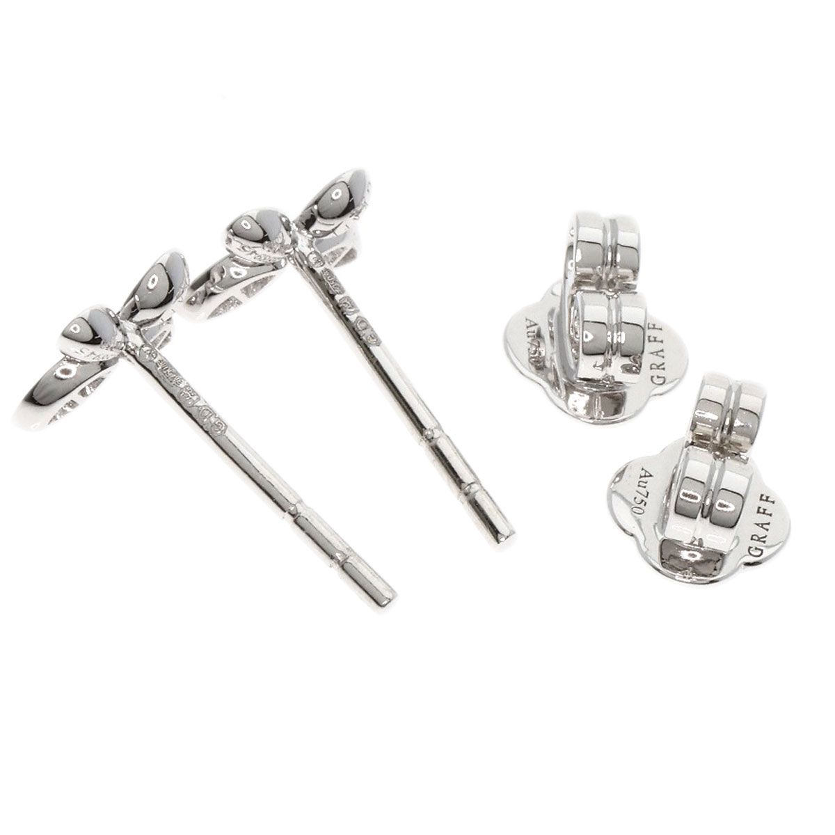 GRAFF グラフ プティ スタッド パピヨン ダイヤモンド ピアス K18WG  