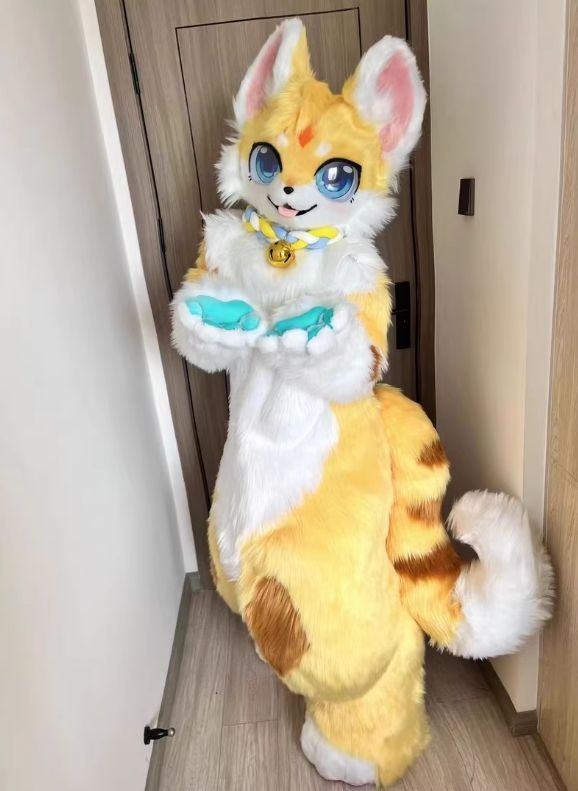 着ぐるみ ケモノ体 フルスーツ セット NO.24 猫 キツネ 黄色