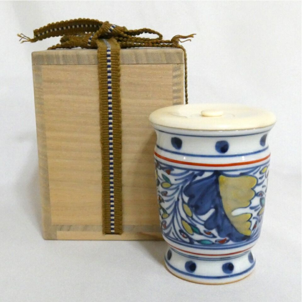 十月の特売品 平安 玉堂窯 手塚玉堂 作 紅毛写 茶器 替茶器 オランダ 阿蘭陀 茶道具 茶入