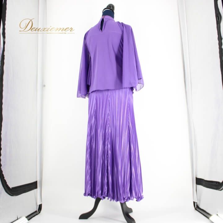 新品　社交ダンス　黒　紫　ツーピース　セットアップ　プリーツ　1478　衣装 新品 社交ダンス 黒 紫 ツーピース セットアップ プリーツ 1478 衣装
