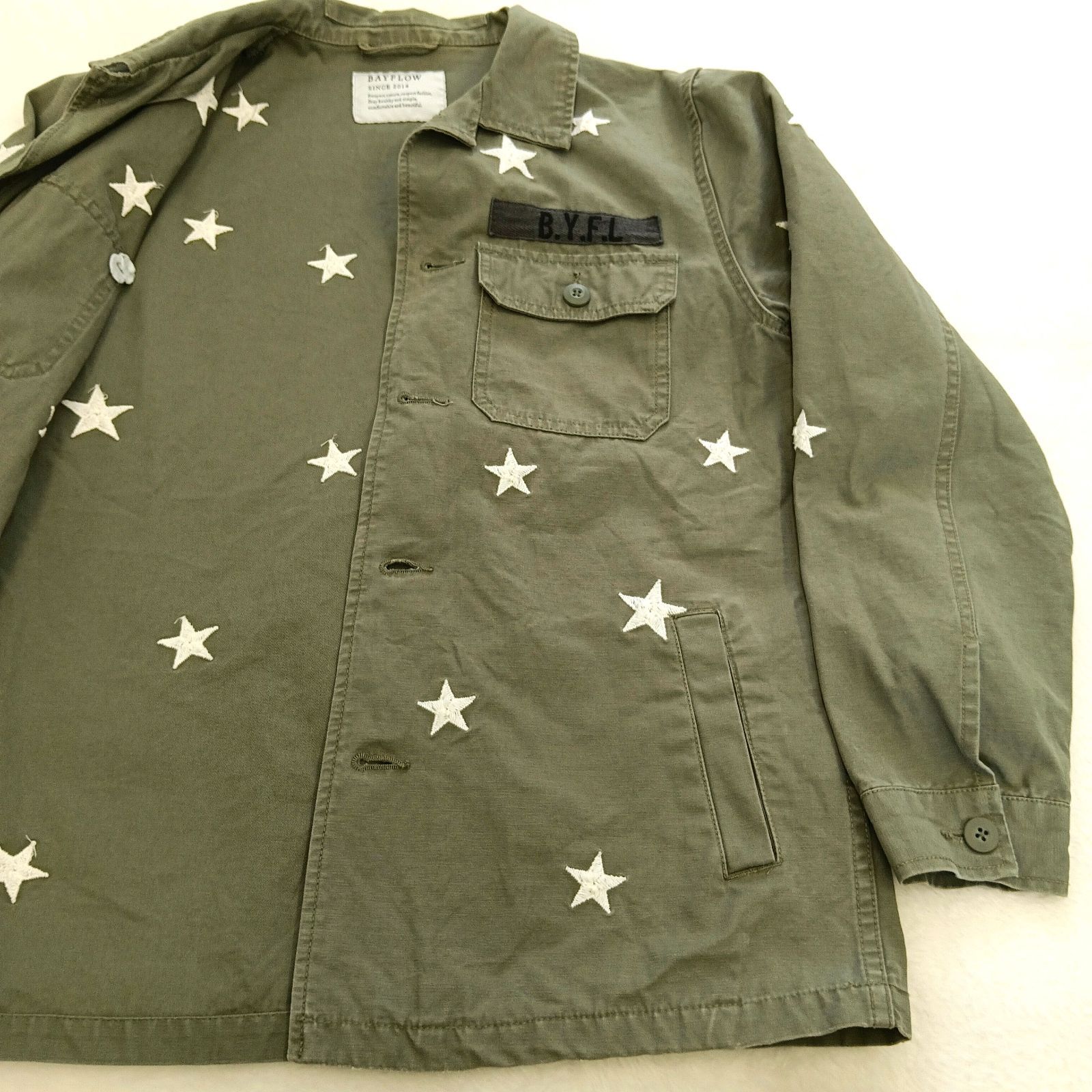 美品】ベイフロー BAYFLOW ミリタリージャケット 星刺繍 3サイズ M 