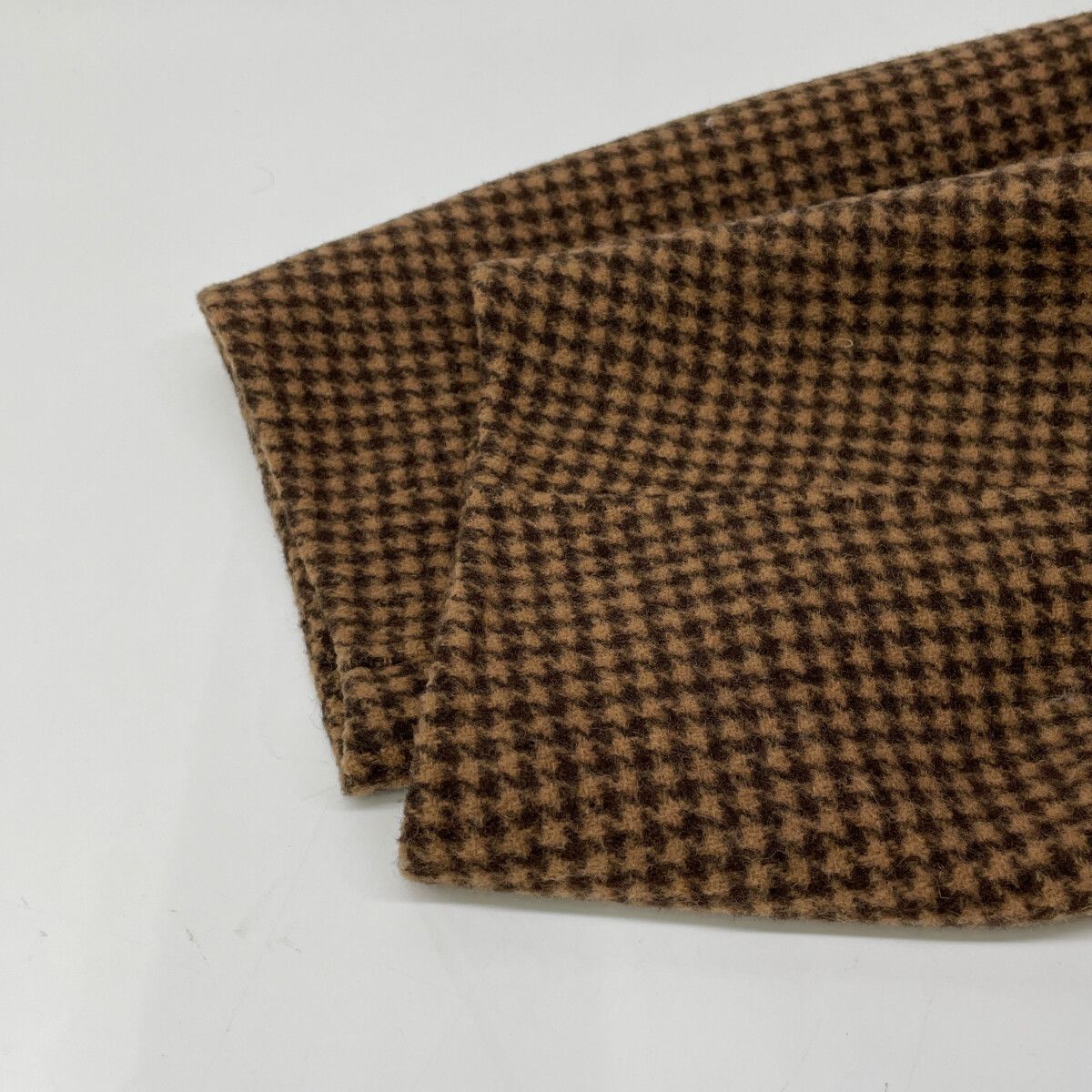 TODAYFUL トゥデイフル ﾌﾞﾗｳﾝ ｳｰﾙ ﾊｳﾝﾄﾞﾄｩｰｽ ｵｰﾊﾞｰ ﾁｪｯｸｺｰﾄ 36 GULLKHAN_COM