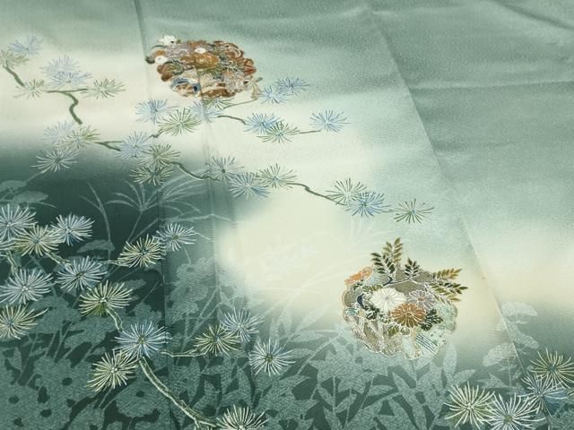 平和屋着物▽訪問着 単衣 花丸文 金彩 正絹 逸品 BAAS8190yc