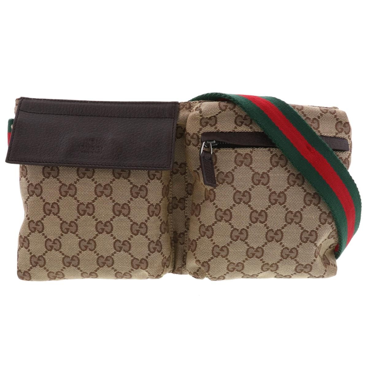 GUCCI グッチ GGキャンバス ウェストバッグ バッグ ウェスト|ボディバッグ 28566 GG Canvas キャンバス Brown ブラウン used AB