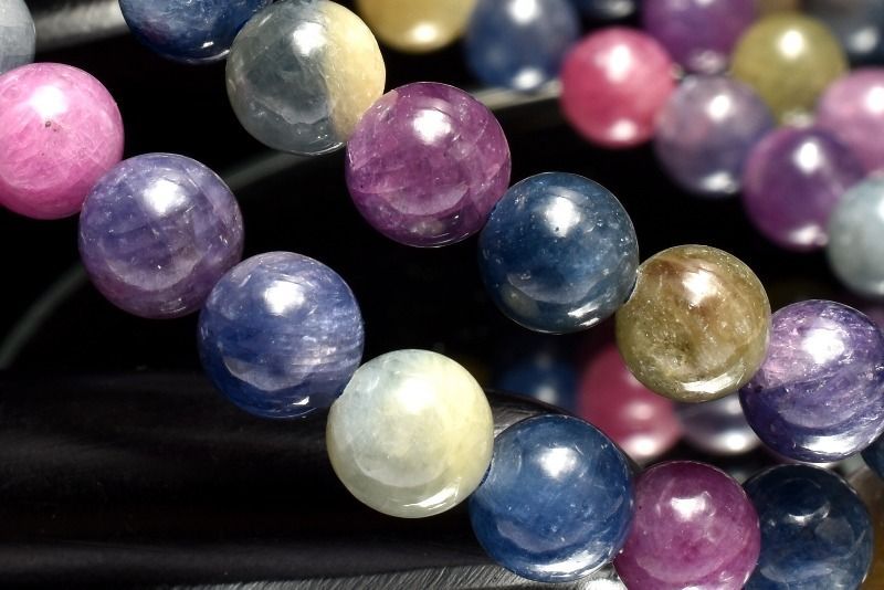 ☆リッチマーブルカラーサファイア 14.5ミリ珠 ビーズJ(珍品 SA+)