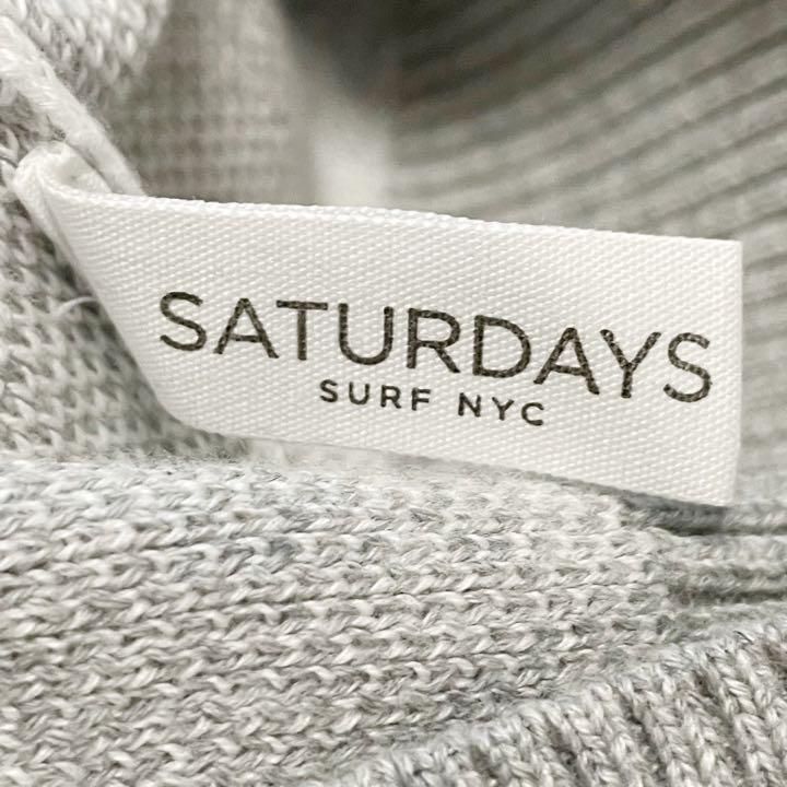 未使用タグ付 SATURDAYS SURF NYC 長袖ニット ホワイト グレー