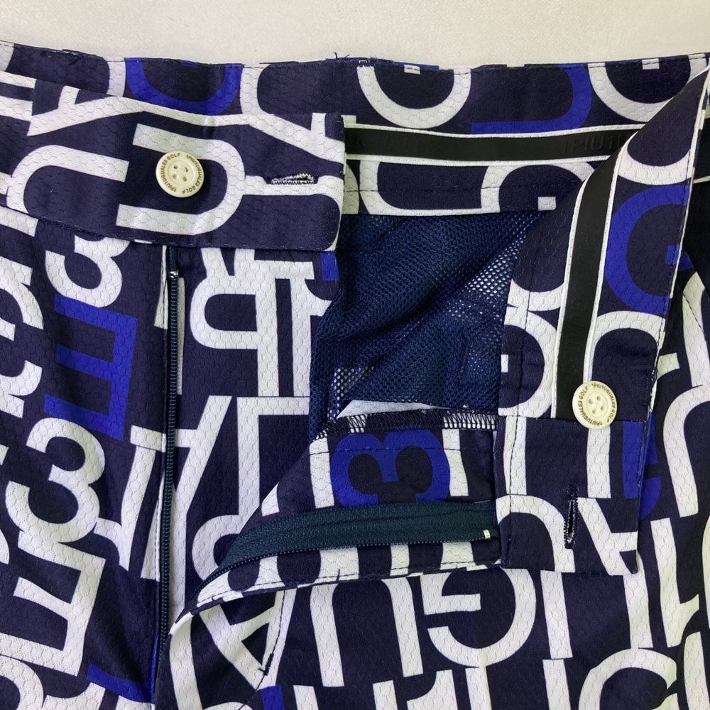 サイズ：4 1PIU1UGUALE3 GOLF GRP104 ハーフパンツ 総柄 ネイビー系