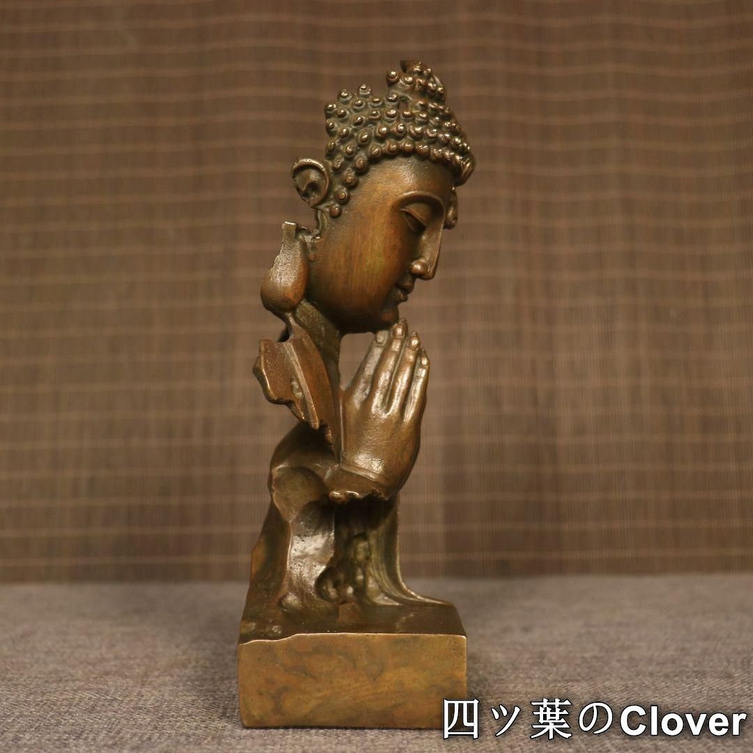 銅製 釈迦如来仏仏像 事務デスクトップ机 茶室 茶寵 置物 装飾品 工芸品 美術品・アンティーク・コレクション 銅製 釈迦如来仏仏像 事務
