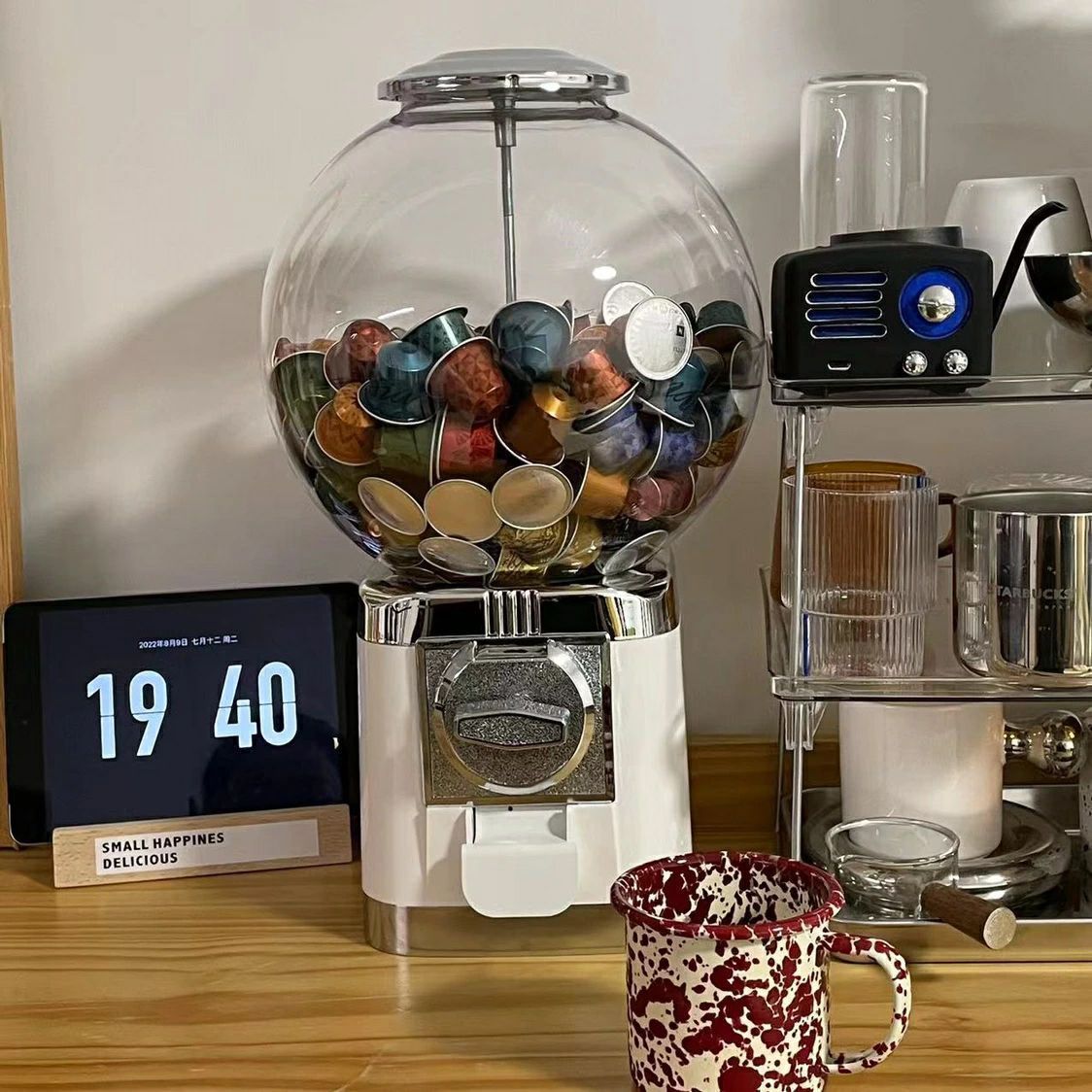???? １０色 キッチンカウンター用コーヒーカプセルスタンドカプセルホルダ コーヒーカプセル収納 ガチャガチャマシーン コーヒーポッド