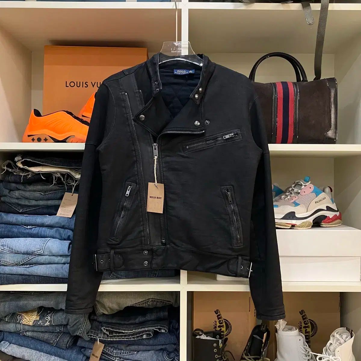 ポロ ラルフローレン コットン バイカージャケット