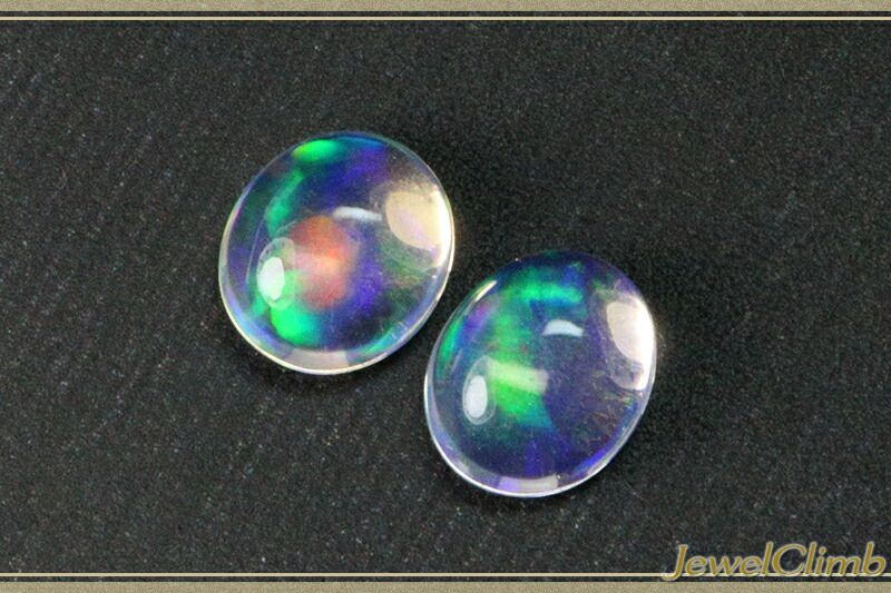 素晴らしい透明度を誇る２石 メキシコオパール 宝石 ルース ≪ペアストーン≫１．６３ＣＴ