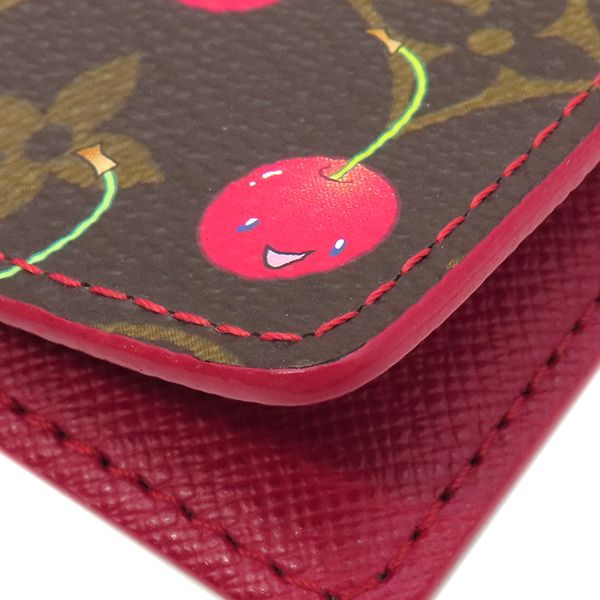 ルイヴィトン LOUIS VUITTON 手帳カバー アジェンダPM モノグラムチェリーキャンバス モノグラムチェリー ゴールド金具 茶 赤 システム手帳 ダイアリー スケジュール帳 村上隆 R 21023 箱