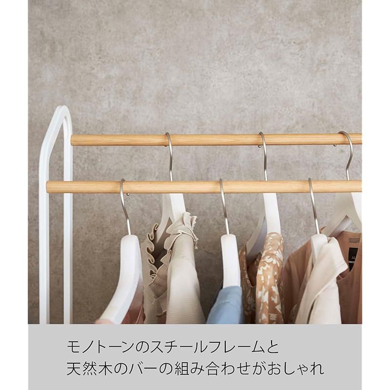 山崎実業 ハンガーラック タワー キャスター付き ホワイト 最新 約