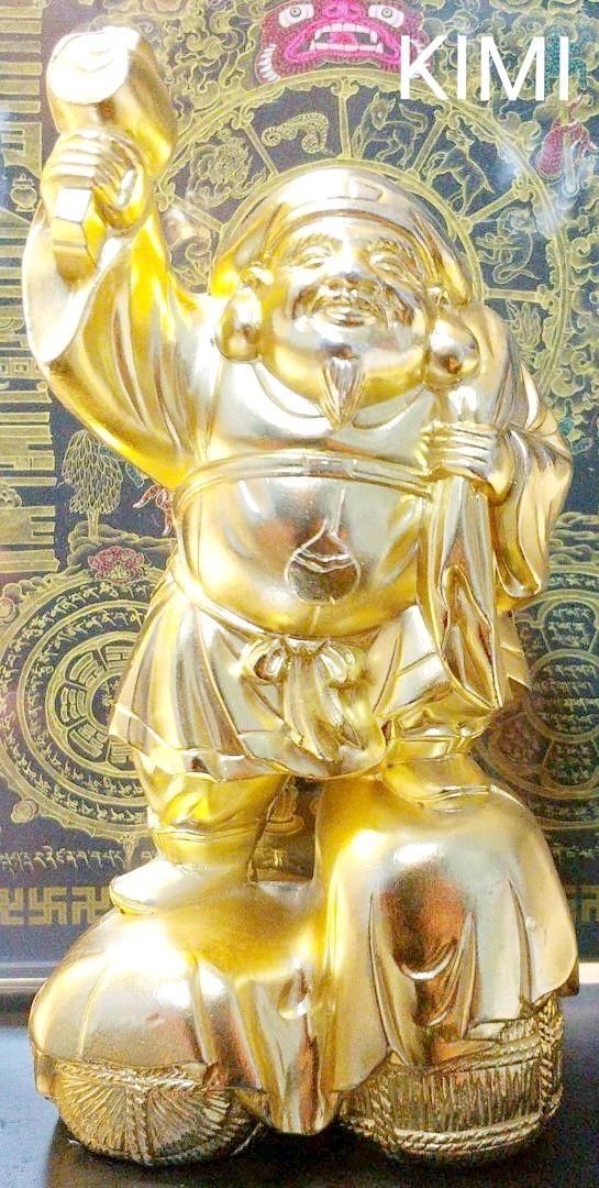 大黒天 （24金メッキ）合金製 高さ約9.5cm 牧田秀雲 原型＿仏像