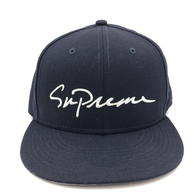 NEWERA NEWERA×SUPREME 18ss Classic Script NewEra 59FIFTY ネイビー 58.7cm ニューエラ 24 240024526089