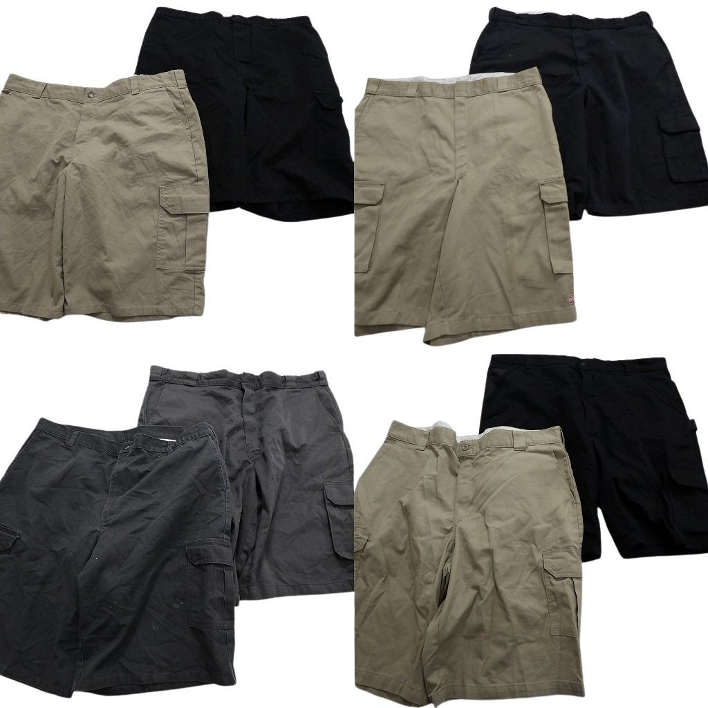 古着卸 ディッキーズ Dickies カーゴショートパンツ 8枚セット メンズ 42 |40 ブラック ベージュ 古着 NA4822