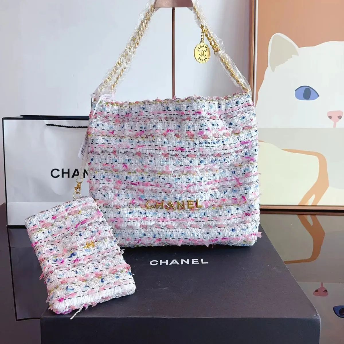 美品Chanelシャネル ショルダー バッグ ピンクトートバッグ